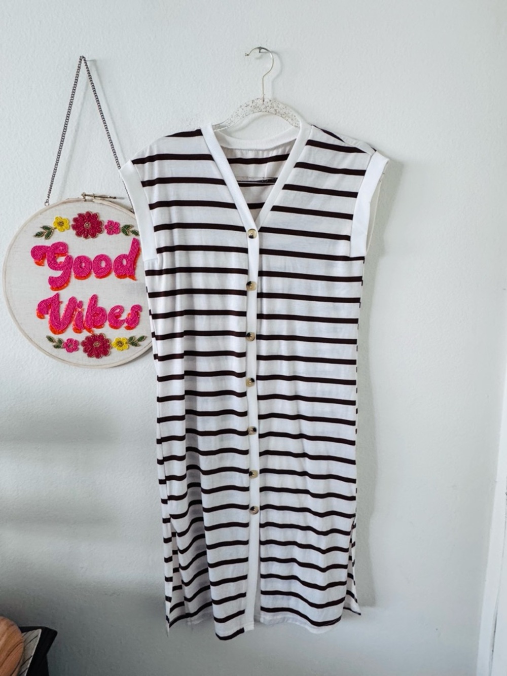 NWOT SHEIN Striped Button-Front Dress